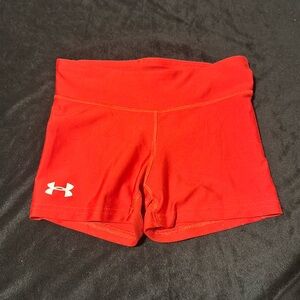 Red under armor shorts